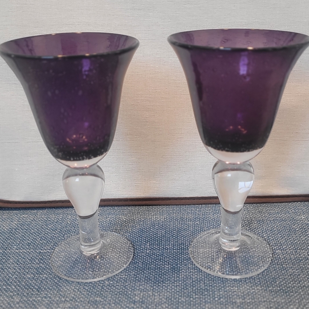 Vintage Artland Iris Plum goblets- set of 2